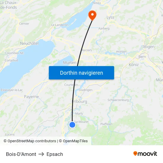 Bois-D’Amont to Epsach map
