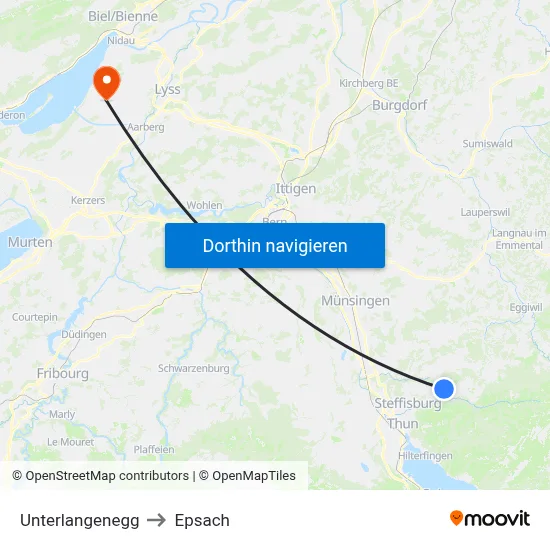 Unterlangenegg to Epsach map