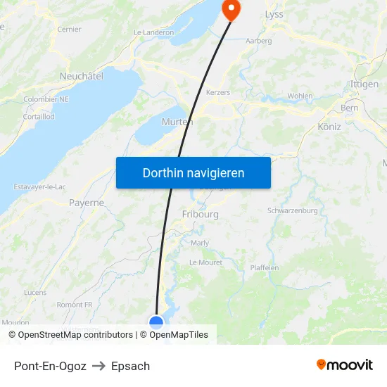 Pont-En-Ogoz to Epsach map