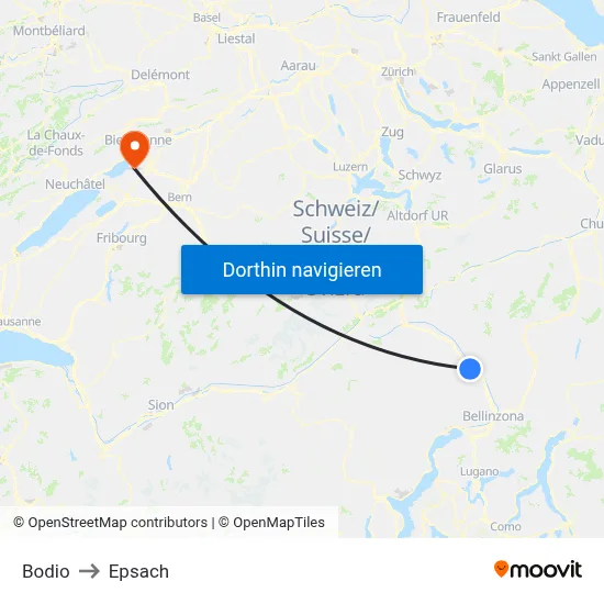 Bodio to Epsach map