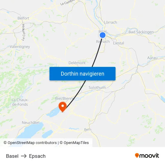 Basel to Epsach map