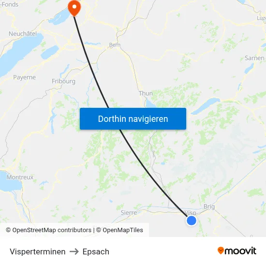 Visperterminen to Epsach map