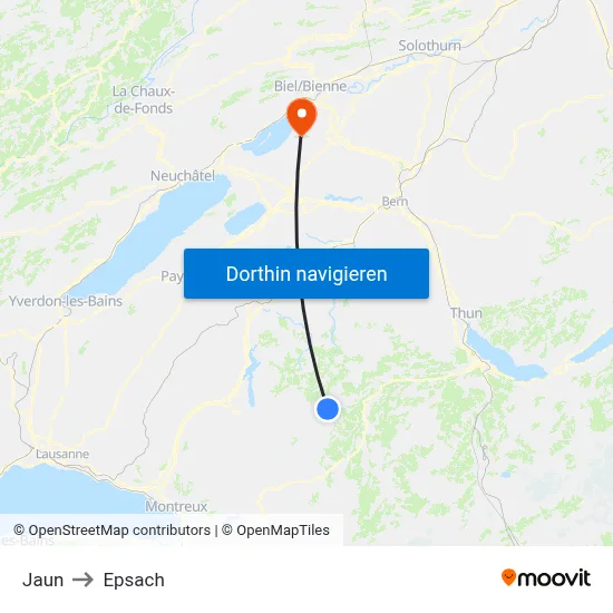 Jaun to Epsach map