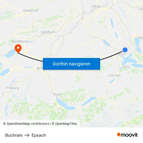 Buchrain to Epsach map
