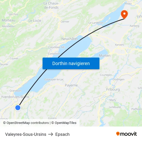 Valeyres-Sous-Ursins to Epsach map