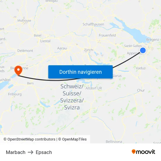 Marbach to Epsach map