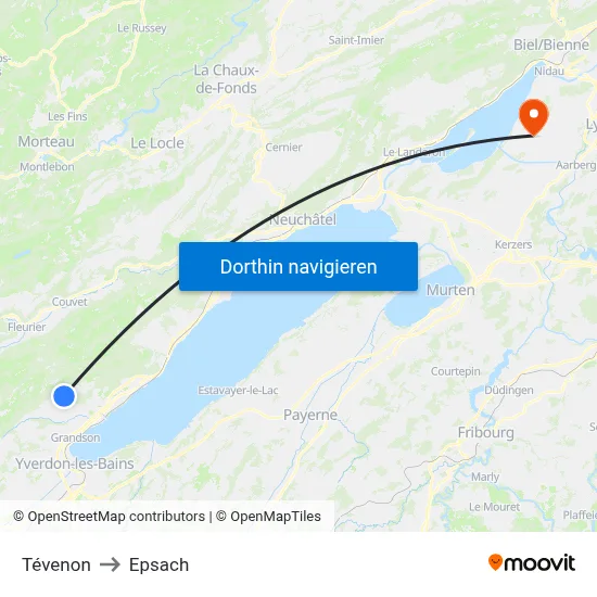 Tévenon to Epsach map