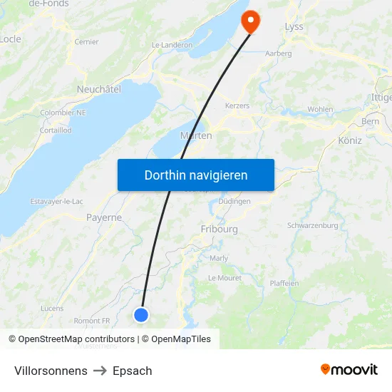 Villorsonnens to Epsach map