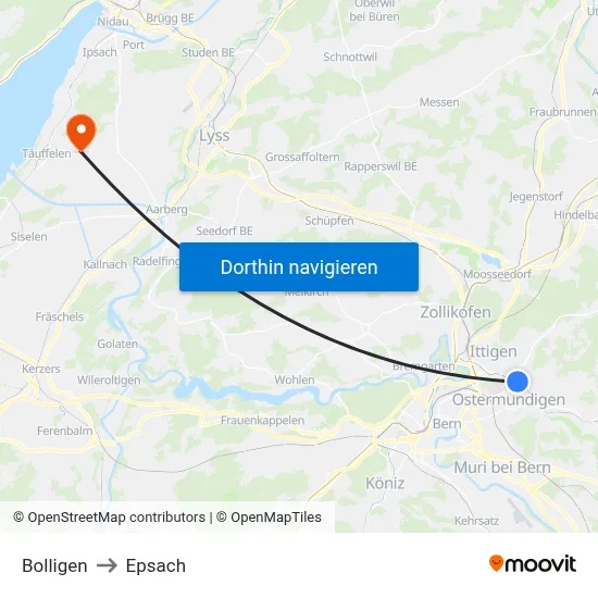 Bolligen to Epsach map