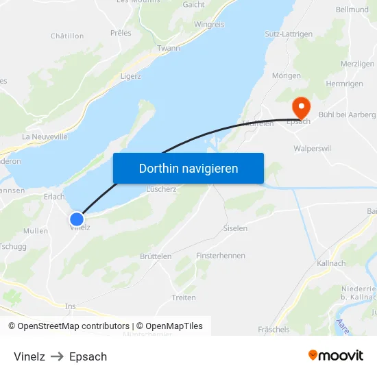 Vinelz to Epsach map