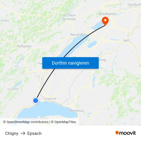 Chigny to Epsach map