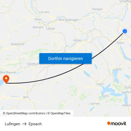 Lufingen to Epsach map