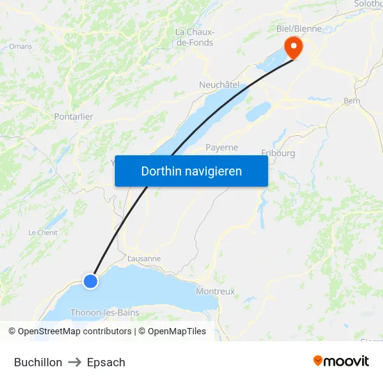 Buchillon to Epsach map
