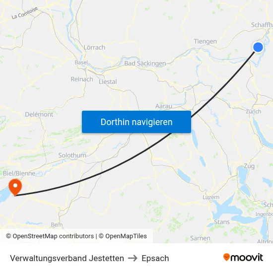 Verwaltungsverband Jestetten to Epsach map