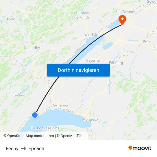 Féchy to Epsach map