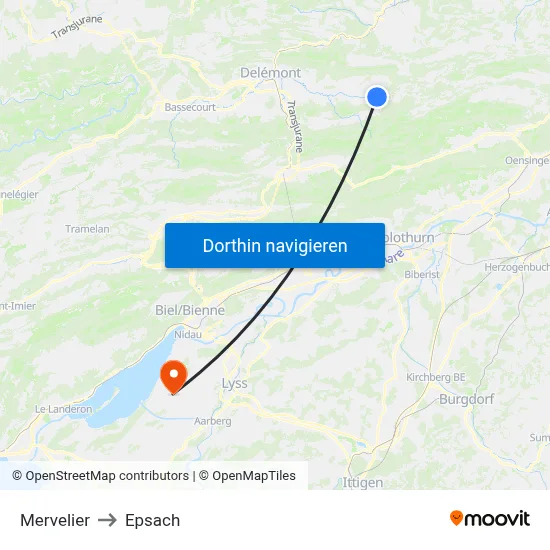 Mervelier to Epsach map