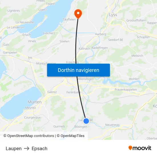 Laupen to Epsach map