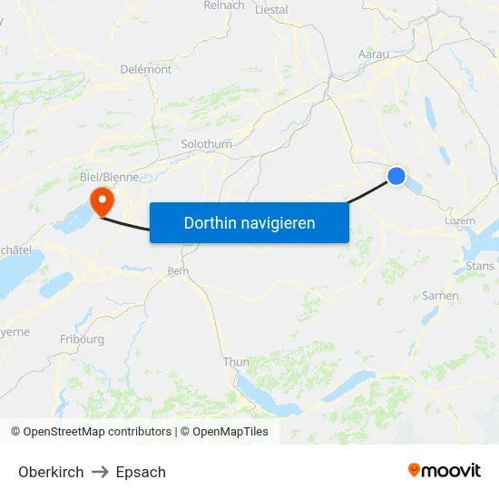 Oberkirch to Epsach map