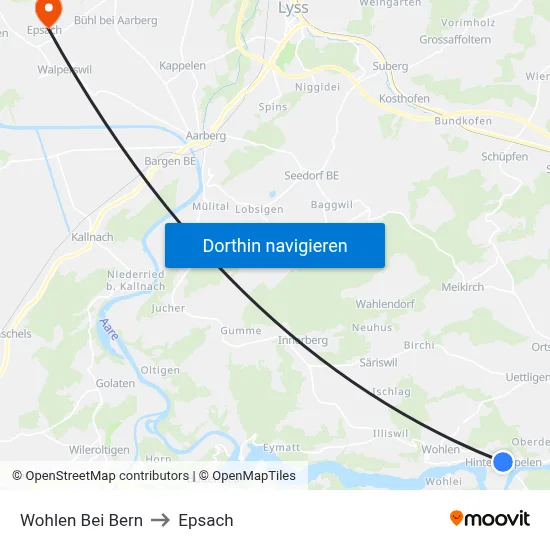 Wohlen Bei Bern to Epsach map