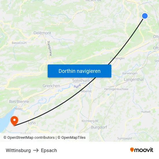 Wittinsburg to Epsach map
