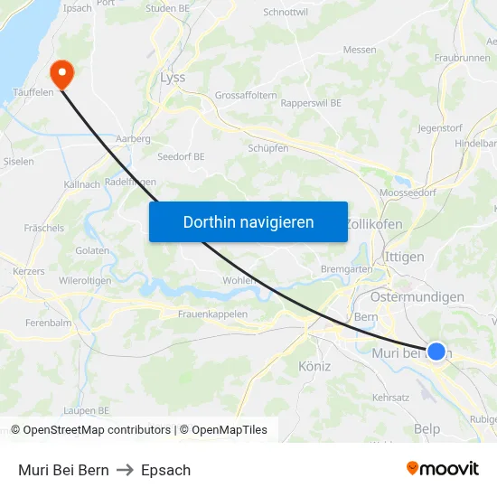 Muri Bei Bern to Epsach map