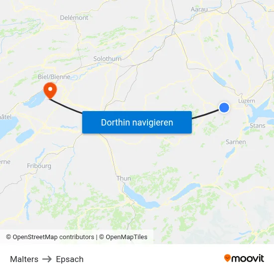 Malters to Epsach map