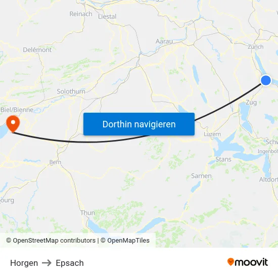 Horgen to Epsach map