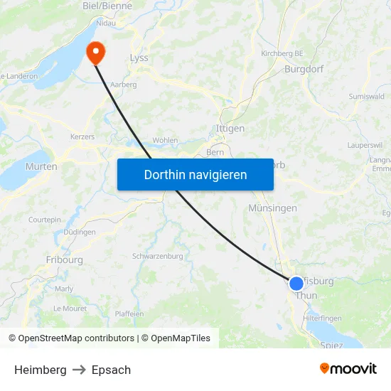 Heimberg to Epsach map
