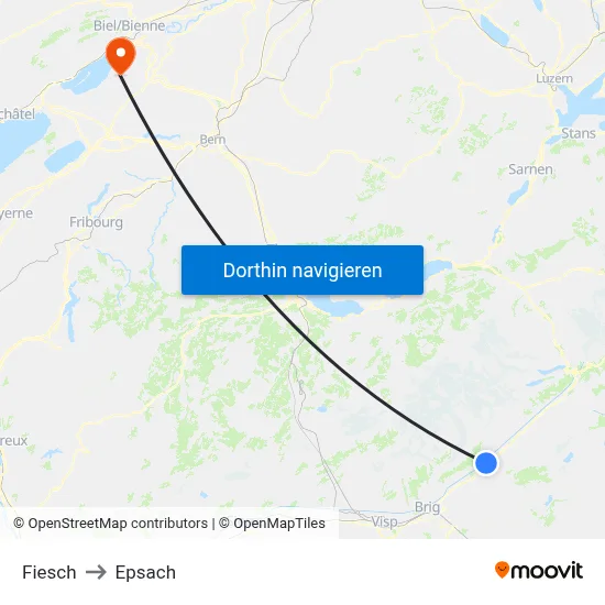 Fiesch to Epsach map