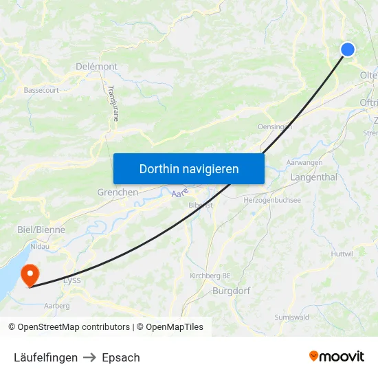 Läufelfingen to Epsach map