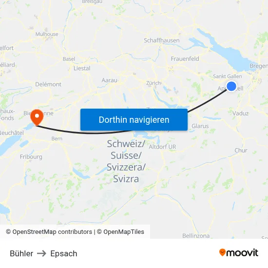 Bühler to Epsach map