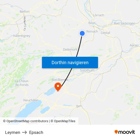 Leymen to Epsach map