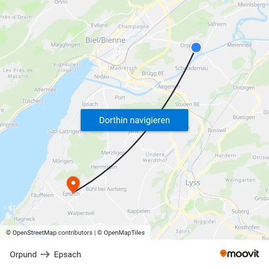 Orpund to Epsach map