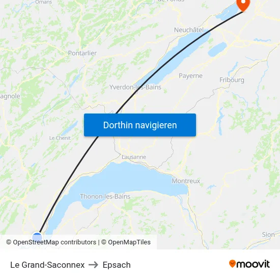 Le Grand-Saconnex to Epsach map