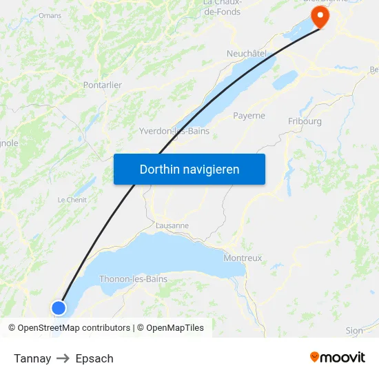 Tannay to Epsach map