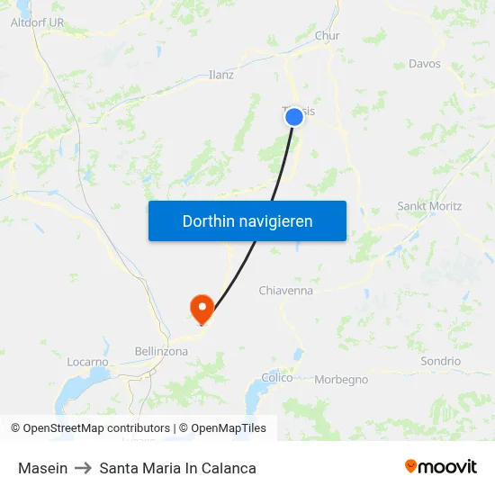 Masein to Santa Maria In Calanca map