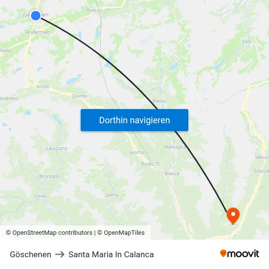 Göschenen to Santa Maria In Calanca map