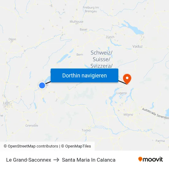Le Grand-Saconnex to Santa Maria In Calanca map