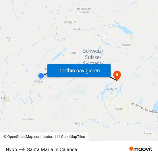 Nyon to Santa Maria In Calanca map
