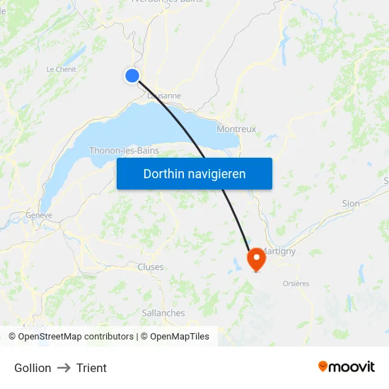 Gollion to Trient map