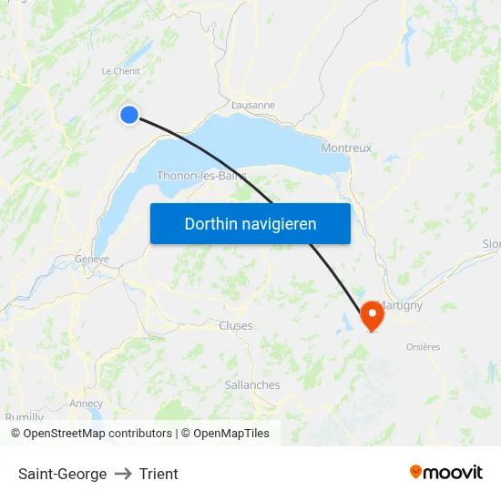 Saint-George to Trient map