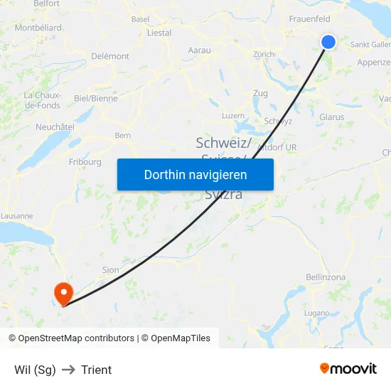 Wil (Sg) to Trient map