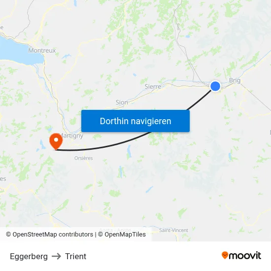 Eggerberg to Trient map