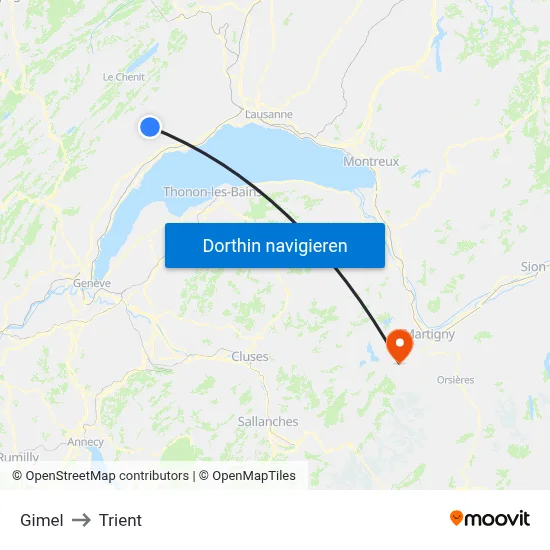 Gimel to Trient map