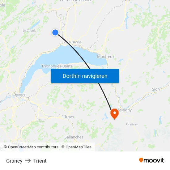 Grancy to Trient map