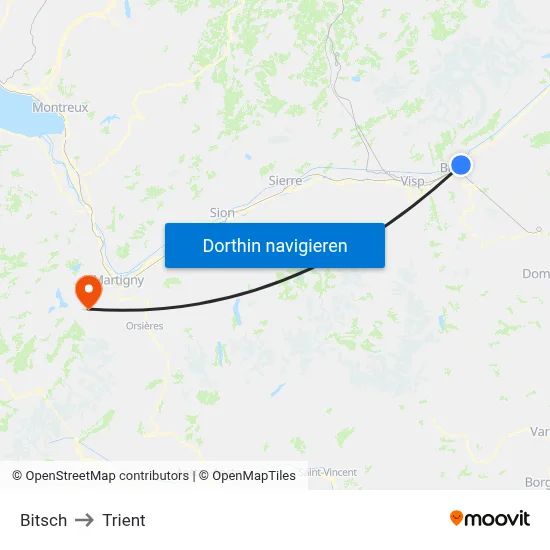Bitsch to Trient map