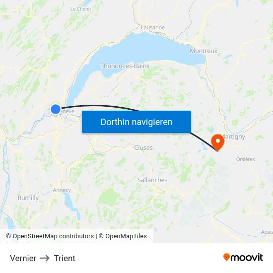 Vernier to Trient map