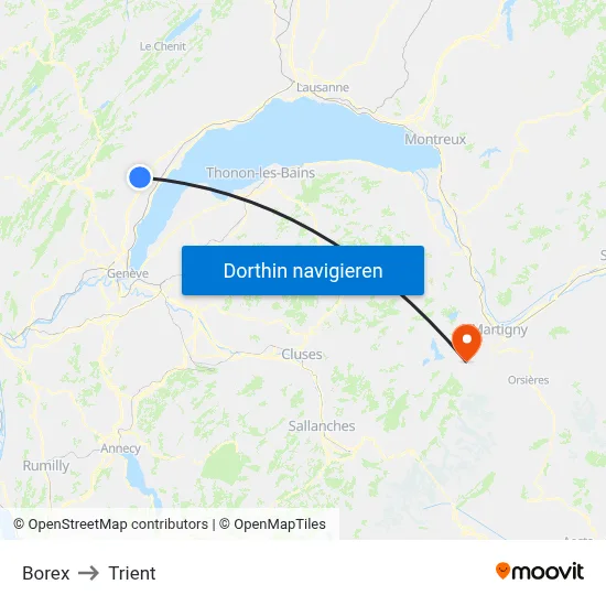 Borex to Trient map