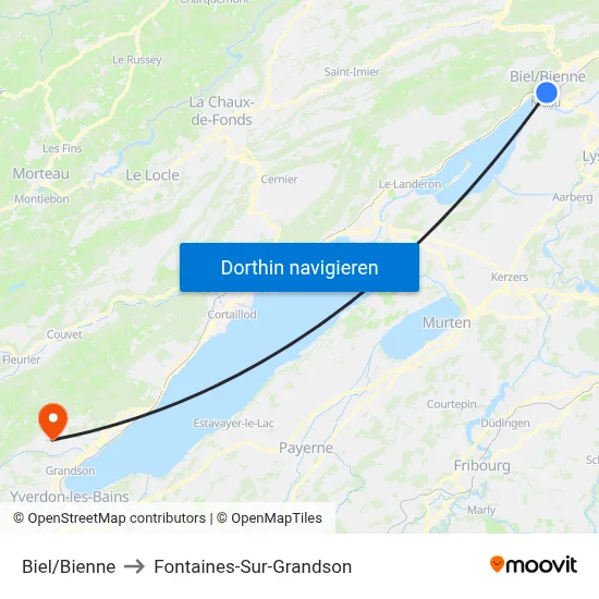 Biel/Bienne to Fontaines-Sur-Grandson map