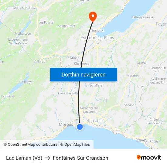 Lac Léman (Vd) to Fontaines-Sur-Grandson map